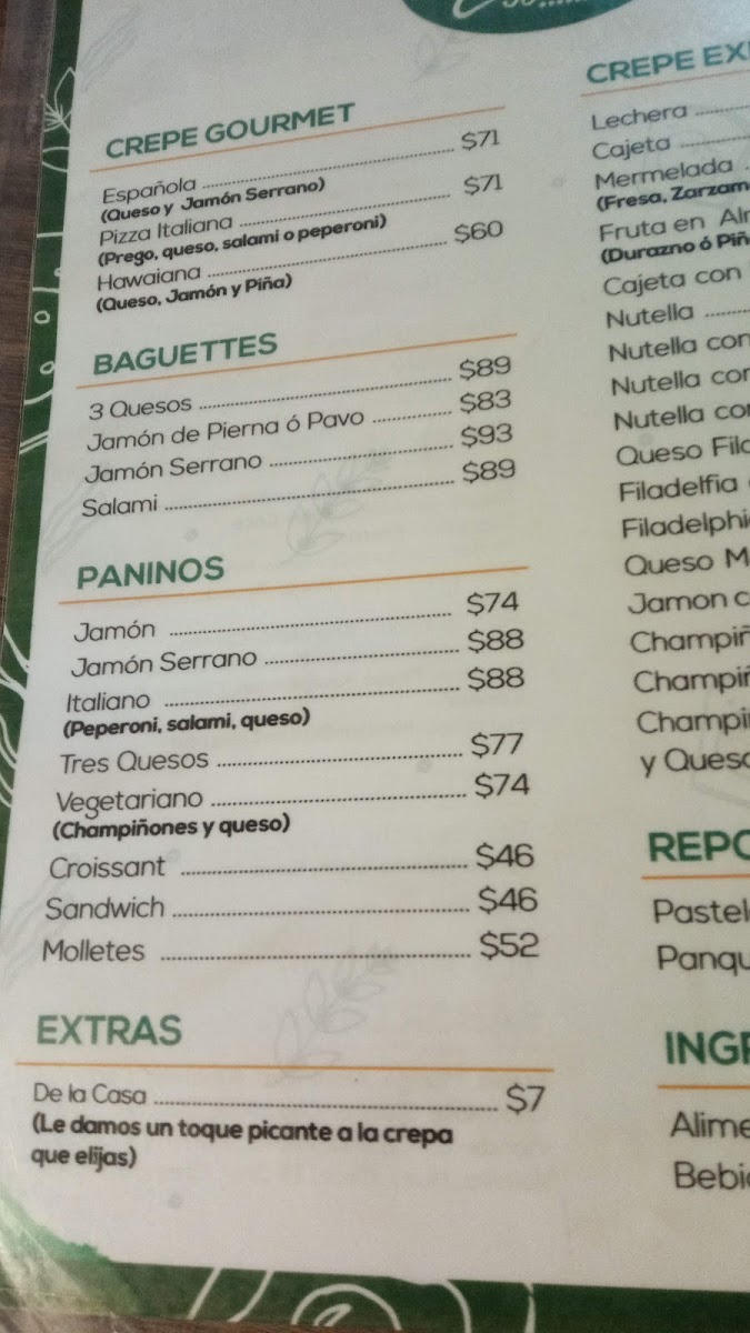 LILIAN'S COFFEES Menu - Image 1